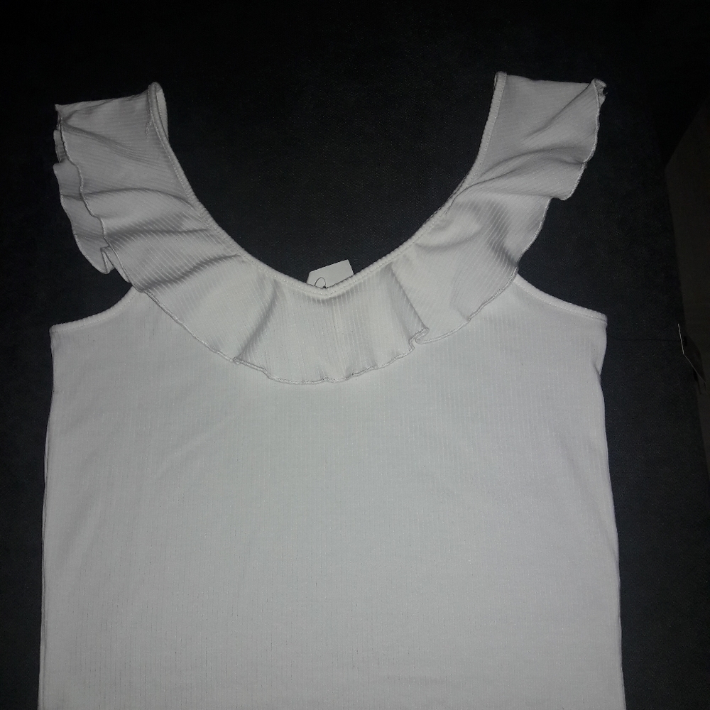 3 for$12 Ribbed frill top - Picture 3 of 6
